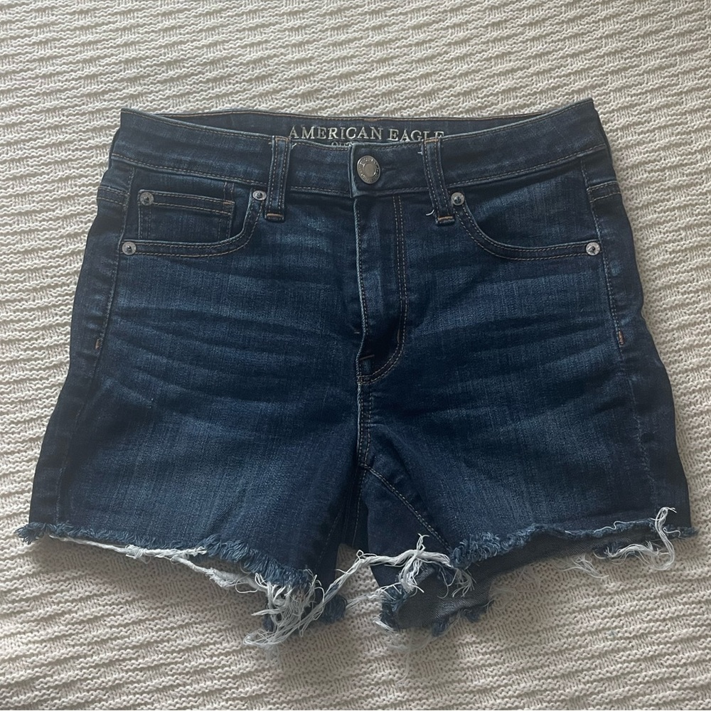 American Eagle high rise distressed jean shorts